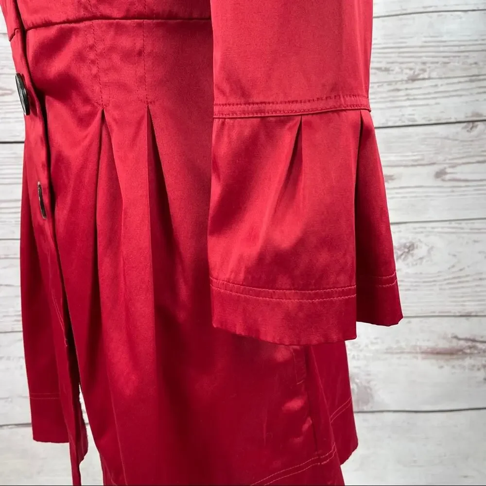 BCX mid length red jacket 3/4 flare sleeves pockets - Picture 9 of 13